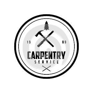 Hammer silhouette CARPENTRY SERVICE LOGO DESIGN VECTOR