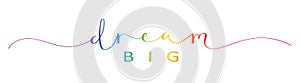 DREAM BIG colorful brush calligraphy banner