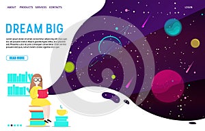 Dream big landing page website vector template