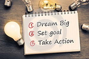 Dream Big, Set Goal, Take Action photo