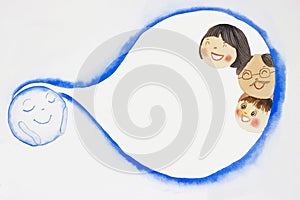 Dream bubble watercolor painted