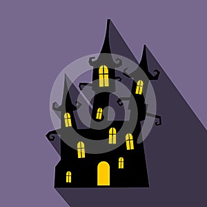 Dream castle flat icon with shadow