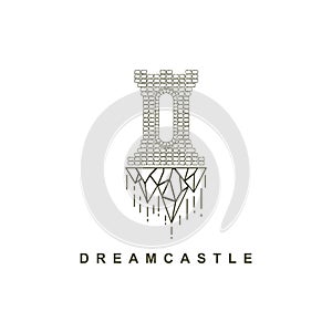 Dream castle logo design vector template.Creative castle land