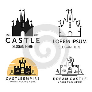 Dream castle set collection bundle icon logo illustration vector template design
