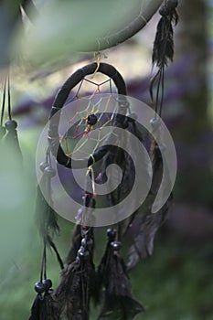 Dream catcher black colour tress on background