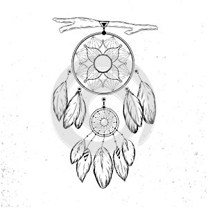 Dream catcher boho vector illustration design.