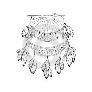 Dream catcher boho vector illustration design.