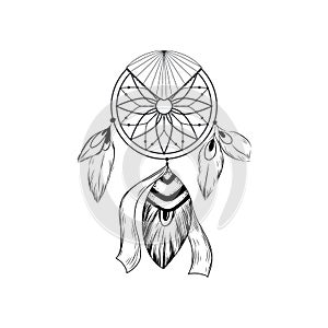 Dream catcher boho vector illustration design.