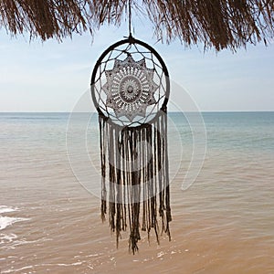 Dream catcher in cafe on Anjuna beach, North Goa, India