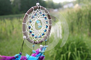 Dream Catcher Gipsy Craftsmanship. Feathers, Western Blanket, American Indian Amulet, First Nations, Handmade, Bohemian, Tribe.