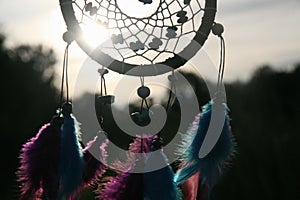 Dream Catcher Native Art Spiritual Craftsmanship. Feathers Native American Indian, First Nations Handmade, Bohemian, Tribe Western