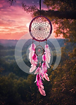 dream catcher in nature. Selective focus.