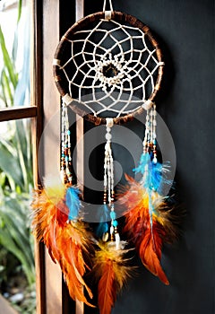 dream catcher in nature. Selective focus.