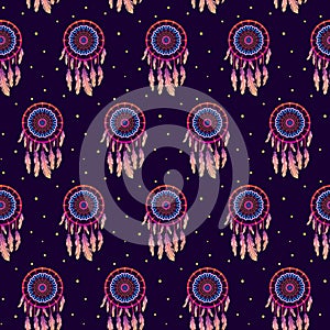 Dream Catcher Vector Seamless Pattern