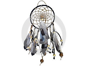 Dream catcher. An Ojibwe traditional item in a white background. photo