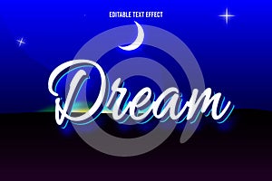 Dream editable text effect 3 dimension emboss cartoon style