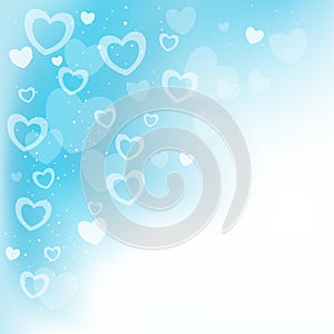 Dream hearts blue background