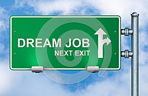 Dream job road sign.