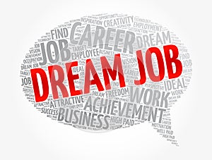 Dream job word cloud, business concept background