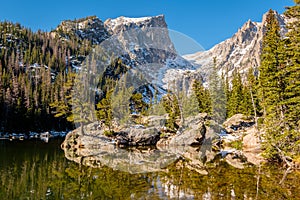 Dream Lake, Rocky Mountains, Colorado, USA.