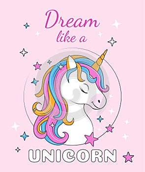 Dream like unicorn concept