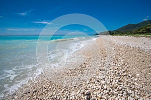 Dream rocky beach near Paraiso, Barahona Peninsula in Dominican Republic