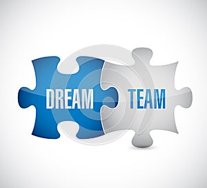 Dream team puzzle pieces illustration design