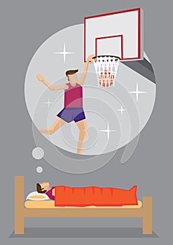 Dream to Be Professional Basketball Player Vector Cartoon