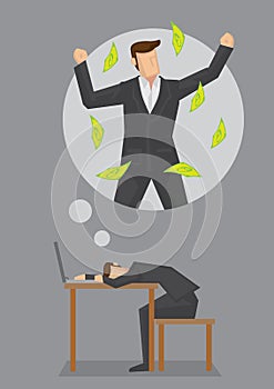 Dream to Become Rich Vector Illustration
