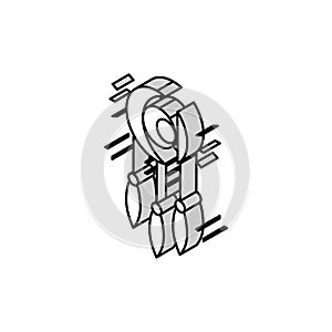 dreamcatcher boho isometric icon vector illustration