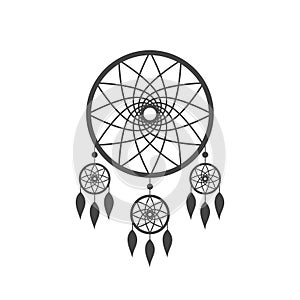 Dreamcatcher icon isolated on white background. Native american indian dream catcher icon. photo