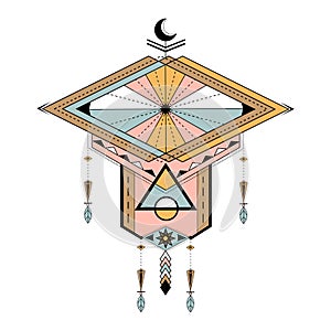 Dreamcatcher styled vectors on background