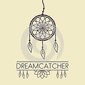 Dreamcatcher vector design element with text