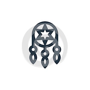 dreamcatcher vector icon isolated on white background. Outline, thin line dreamcatcher icon for website design and mobile, app