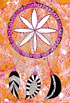 Dreamcatcher watercolor painting, spiritual work