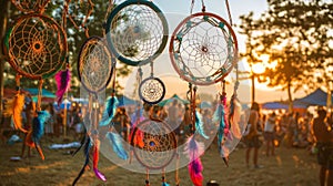 Dreamcatchers Hanging At A Hippy Festival photo