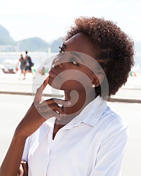 Dreaming brazilian woman at Rio de Janeiro
