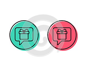 Dreaming of Gift line icon. Present box sign. Vector