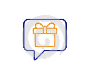 Dreaming of Gift line icon. Present box sign. Vector