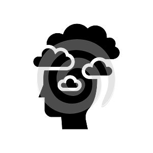 dreaming philosophy glyph icon vector illustration