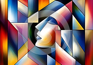 Dreamlike Cubism: A Fusion of Bold Colors and Geometric Shapes