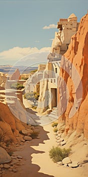 Dreamlike Desert Landscape Inspired By R Kenton Nelson And Thomas Blackshear