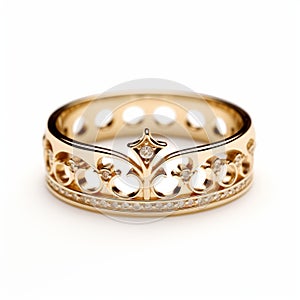 Dreamlike 18k Gold Crown Ring With Meticulous Design photo