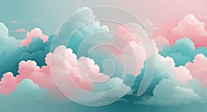 Dreamlike Pink Blue Cloud Flow - AI Generated