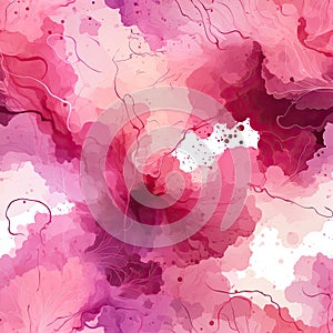 Dreamlike, purple watercolor splash with soft lines and fluid figures (tiled)