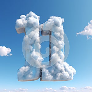 Dreamlike Symbolism: Hyperrealistic Cloud Number 11 In Vibrant Blue Sky