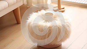 Dreamlike Whimsy: Fluffy White Ottoman In Yukimasa Ida Style photo