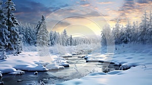 Dreamlike Winter Landscape In Terrebonne: A Photorealistic National Geographic Photo