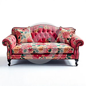 Camelback Sofa top view full length isolate on transparency background