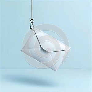 Envelope on Fishing Hook â Email Phishing Concept Illustration